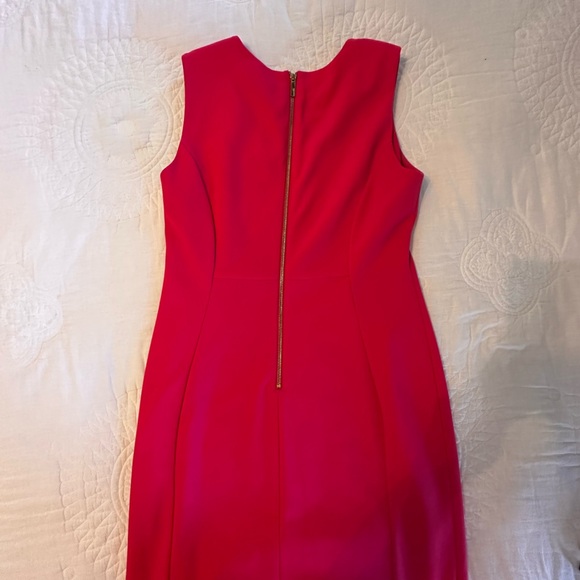 Calvin Klein Pink Sheath Midi Dress Crew Neck Sleeveless - Picture 3 of 4